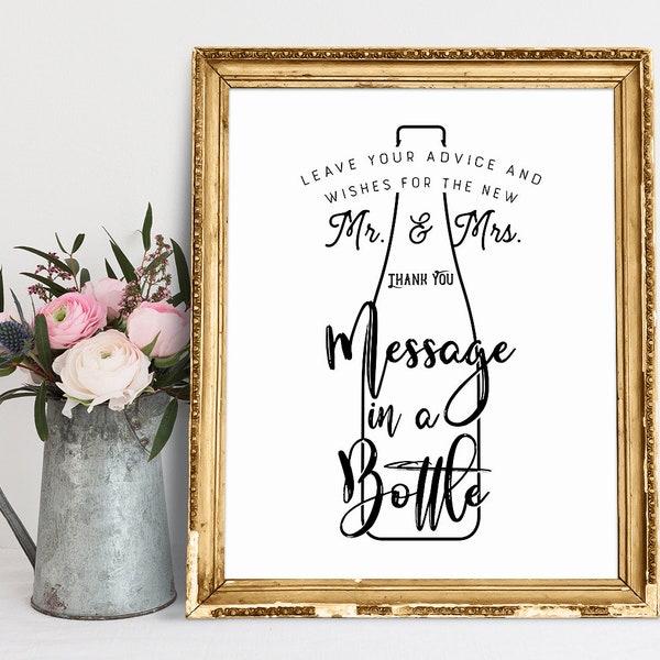 Message In A Bottle, Wedding Signage, Wedding Signs, Reception Signs, Message In A Bottle Sign, Leave Your Advice And Wishes, Wedding Sign