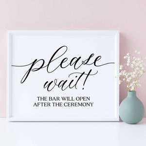 Modern Wedding Bar Sign: Minimalist Ceremony Decor (Digital Download)