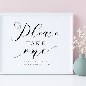 Wedding Favor Sign: Please Take One Printable (Digital Download)