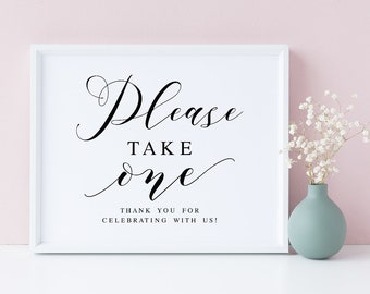 Wedding Favor Sign: Please Take One Printable (Digital Download)