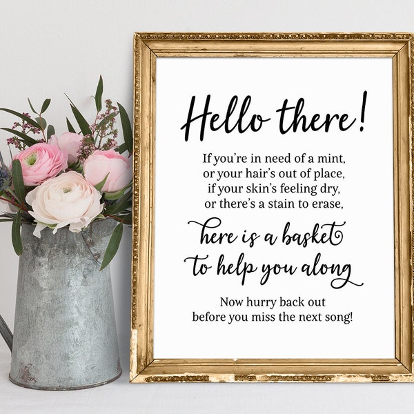 Wedding Bathroom Sign, Wedding Bathroom Basket Sign, Wedding Bathroom Sign Printables, Wedding Sayings, Wedding Signs, Wedding Quote Sign