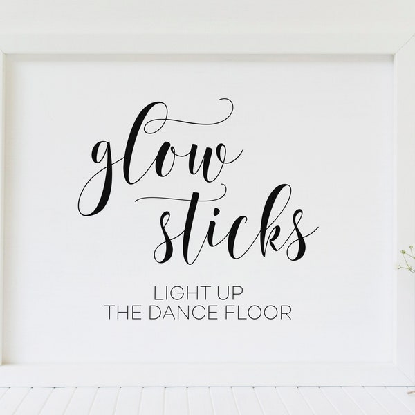 Glow Sticks, Glow Stick Sign For Wedding, Wedding Signs, Light Up The Dance Floor, Wedding Glow Sticks Send Off, Send Off Sign, Wedding Sign