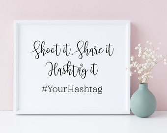 Hochzeit Hashtag Schild zum Ausdrucken (PDF & JPG)