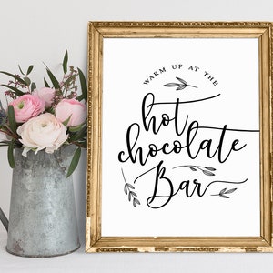Hot Chocolate Bar Wedding Sign: Printable Reception Decor (8x10 PDF/JPG)