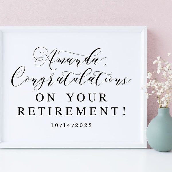 Congratulations On Your Retirement, Retirement Celebration Sign, Retirement Gift Sign, Retirement Printable, Happy Retirement Sign