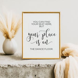 Dance Floor Wedding Sign: Modern Minimalist Reception Decor (PDF & JPG)