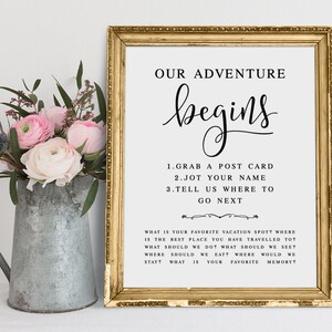 Travel Guestbook Sign: Our Adventure Begins Wedding Print (PDF & JPG)