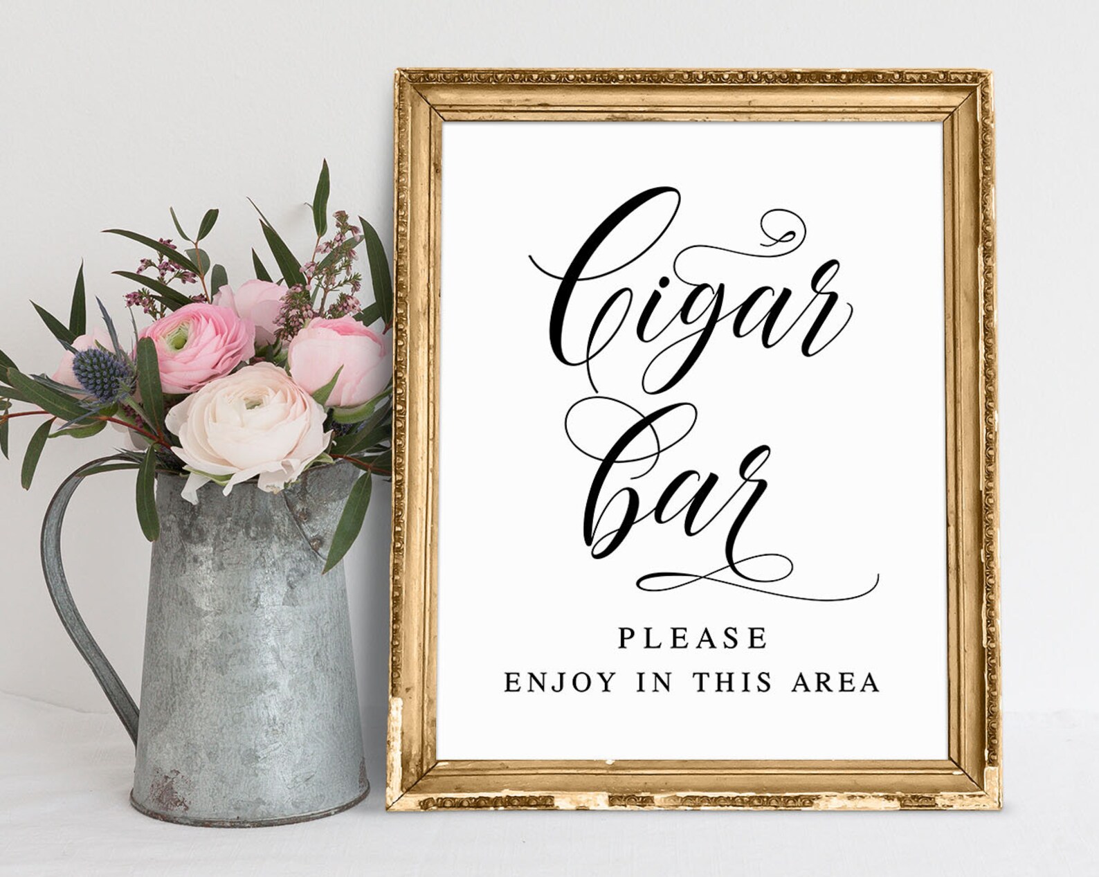 Cigar Bar Please Enjoy in This Area Wedding Cigar Bar Sign - Etsy