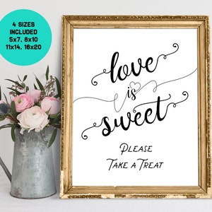 Wedding Signs, Love Is Sweet Take A Treat, Wedding Dessert Table Decor, Dessert Table Sign, Sweet Table Sign, Wedding Quotes, Wedding Sign