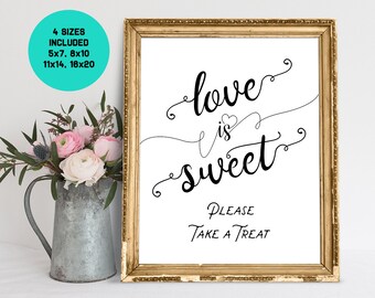 Love Is Sweet Wedding Sign: Dessert Table Decor (Digital Download)