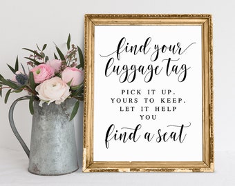 Wedding Seating Sign: Find Your Luggage Tag (Digital Download)