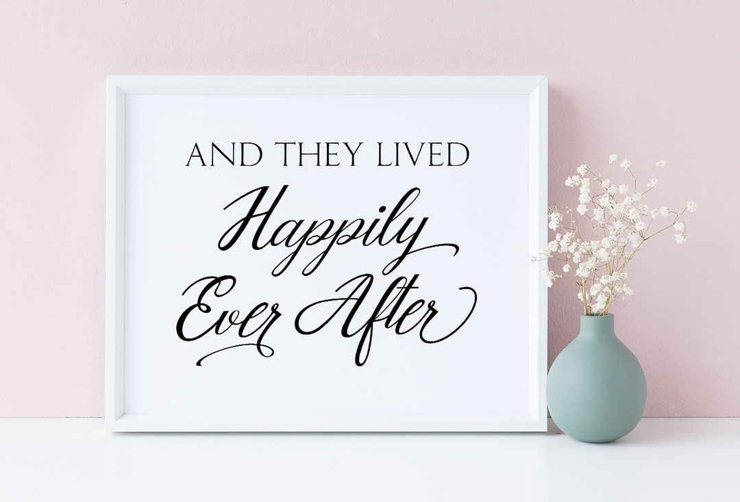 Happily Ever After Wedding Sign: Elegant Script (digital Download) - Etsy