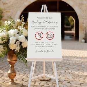 Unplugged Ceremony Sign, Welcome To Our Unplugged Ceremony, Unplugged Wedding Sign, Unplugged Ceremony Wedding Sign, Wedding Unplugged Sign