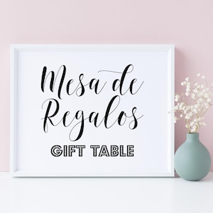 Mesa De Regalos, cadeau tafelbord, moderne minimalistische bruiloft borden, Spaans bruiloft bord, instant download, bruiloft decor printables