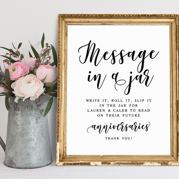 Message In A Jar Sign, Wedding Signs, Write It Roll It Slip It In The Jar, Jar Guestbook Sign, Jar Guest Book Sign, Wedding Decor Sign