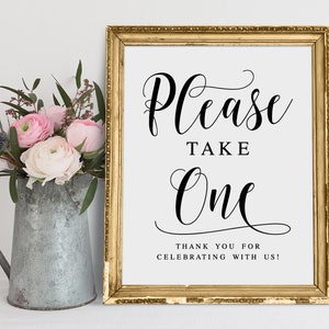 Wedding Favors Sign: Please Take One Printable (Digital Download)
