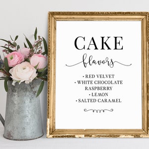 Personalized Cake Flavor Sign: Wedding Reception Printable (PDF & JPG)