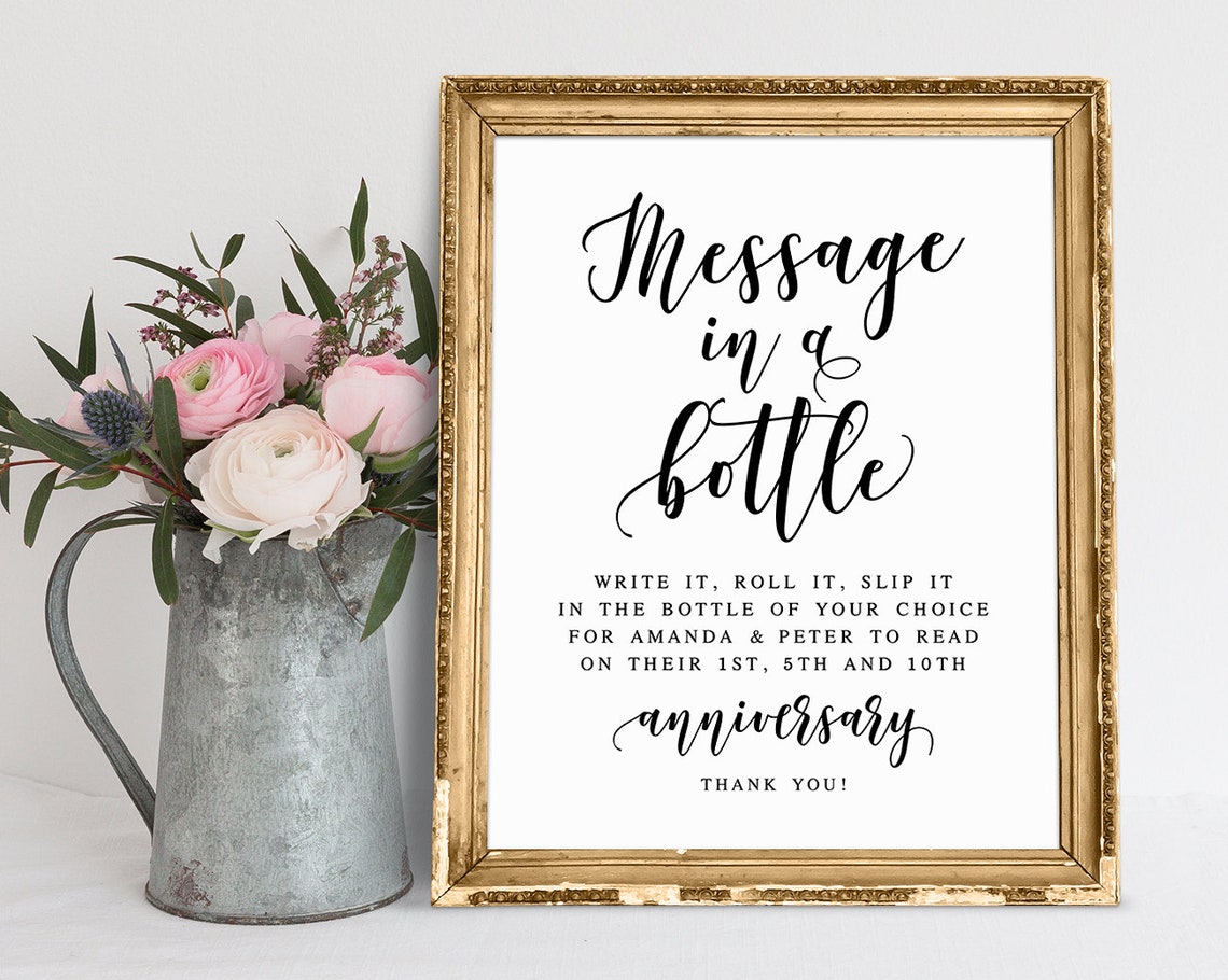 Message in A Bottle Sign Wedding Signs Wedding Bottle - Etsy