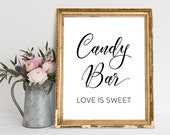 Candy Bar Sign: Love Is Sweet Wedding Printable (Digital Download)
