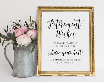 Personalized Retirement Wishes Sign: Custom Guestbook (PDF & JPG)