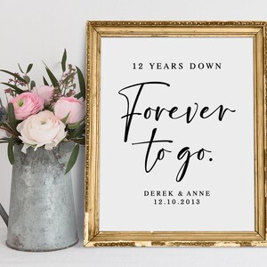 Personalized Anniversary Sign: Modern Minimalist Wedding Decor (Digital Download)