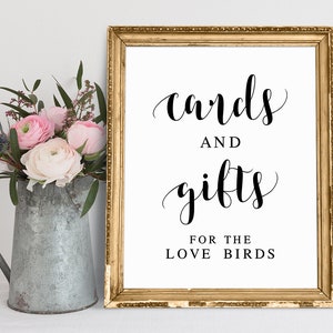 Karten und Geschenke für die Liebesvögel, Karten und Geschenke Zeichen, Hochzeitskarten und Geschenke Zeichen, Hochzeitsbeschilderung, Karten und Geschenke für die Hochzeit