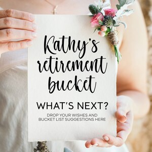 Retirement Bucket List Sign, Retirement Party Printables, Retirement Signage, Bucket List Guestbook Sign, Suggestions Here, Retirement Print
