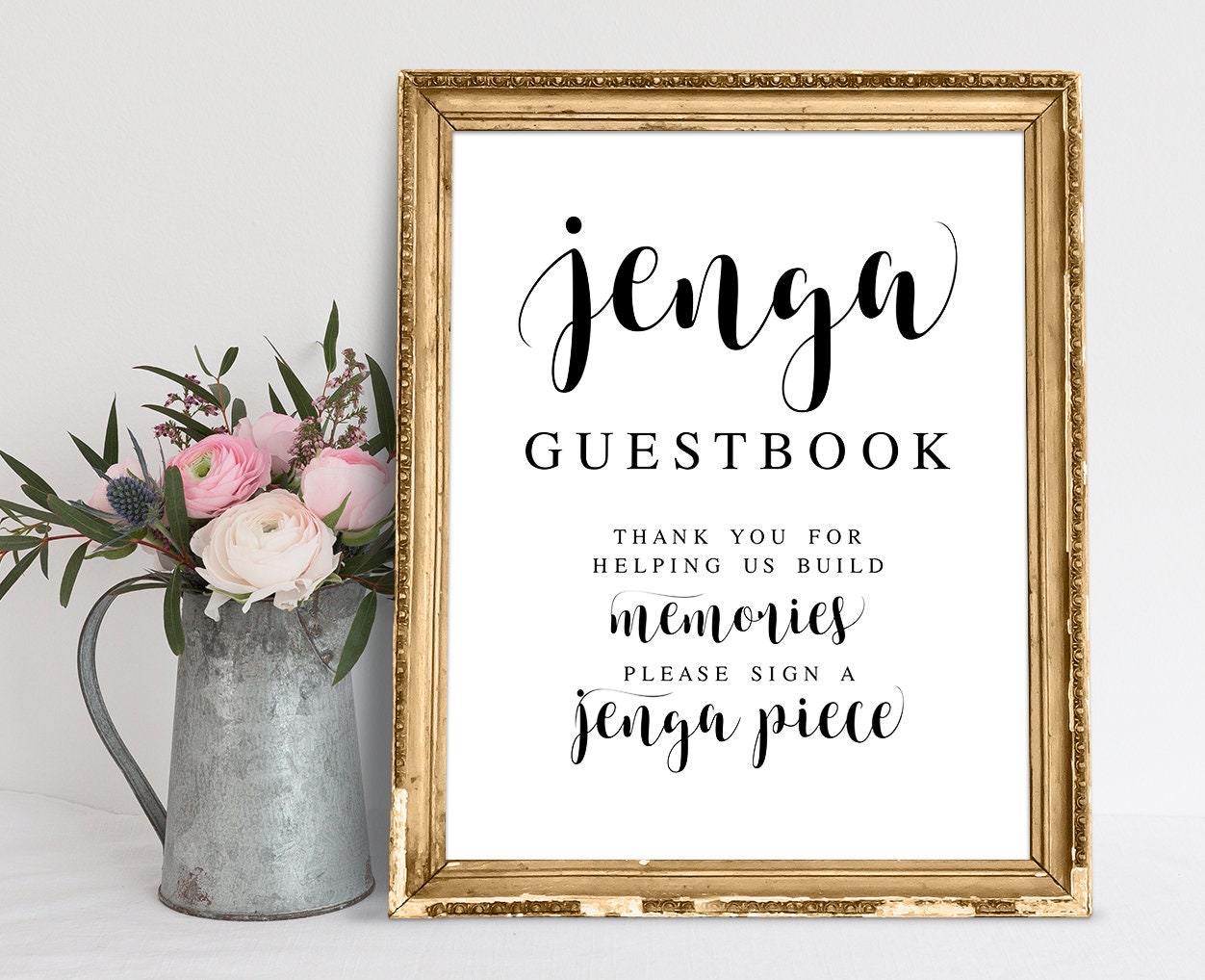 Jenga Guest Book Sign Jenga Guestbook Thank You For Helping Etsy