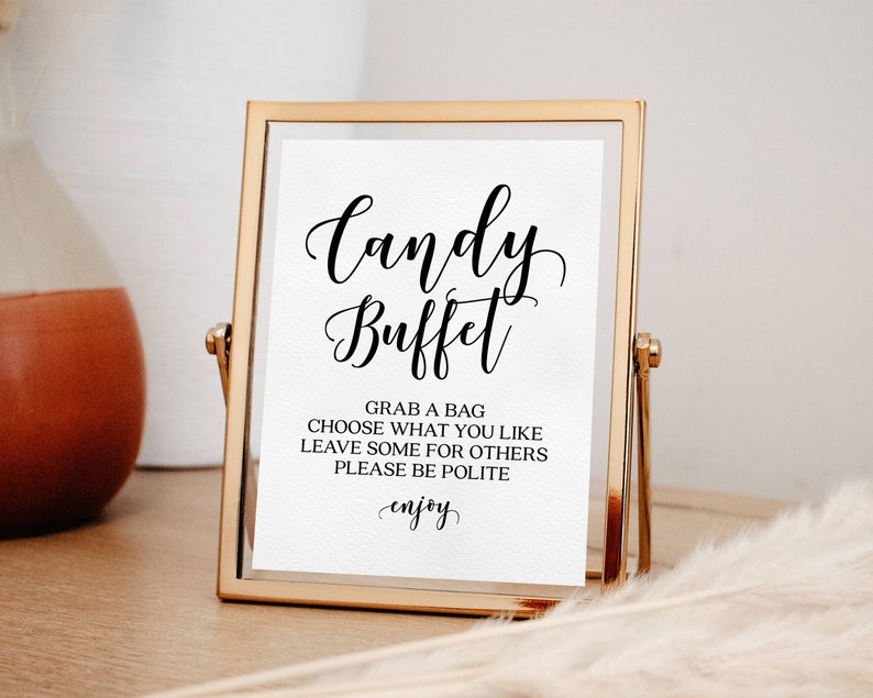 Script Text Buffet Candy Buffet Sign: Modern Wedding Table Print (digital Download) - Etsy