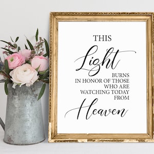 Wedding Memorial Sign: Those Watching From Heaven (Digital Download)