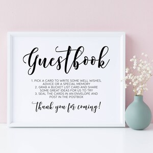 Segno del libro degli ospiti della casella postale del matrimonio, scegli una carta e scrivi alcuni auguri, stampabili del libro degli ospiti, segni di nozze minimalisti, download istantaneo