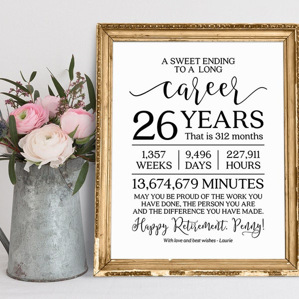 A Sweet Ending To A Long Career, Retirement Sign, Retirement Sayings, Retirement Gift Sign, Happy Retirement, May You Be Proud Of The Work