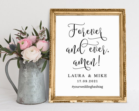 Personalized Wedding Sign: Forever and Ever Amen (PDF JPG)