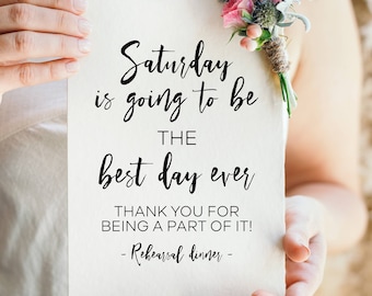 Rehearsal Dinner Sign: Modern Minimalist Wedding Decor (Digital Download)