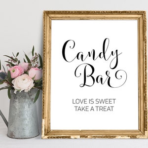 Candy Bar Sign, Candy Bar Wedding, Wedding Candy Bar Printable, Candy Bar Decor, Wedding Signs, Wedding Printables, Wedding Sweet Table Sign
