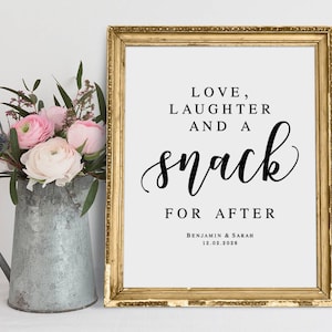 Hochzeit Snack Zeichen: Modern Minimalistischer Druck (Digitaler Download)