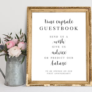 Tijdcapsule bruiloft, tijdcapsule teken, tijdcapsule gastenboek teken, bruiloft gastenboek tijdcapsule, bruiloft bewegwijzering, bruiloft printables