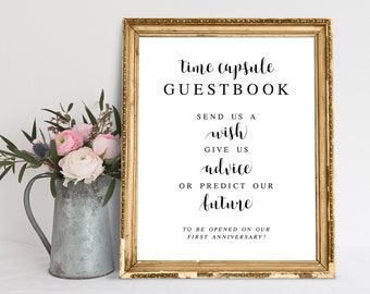 Time Capsule Wedding, Time Capsule Sign, Time Capsule Guestbook Sign, Wedding Guestbook Time Capsule, Wedding Signage, Wedding Printables
