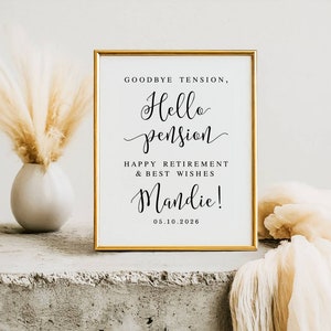 Adiós Tensión Hola Pensión, Feliz Jubilación, Signo de Regalo de Jubilación Digital, Signos de Jubilación, Refranes de Jubilación, Imprimibles de Jubilación