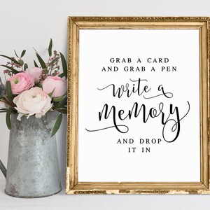 Memory Guestbook Sign: Wedding Party Sign (Digital Download)
