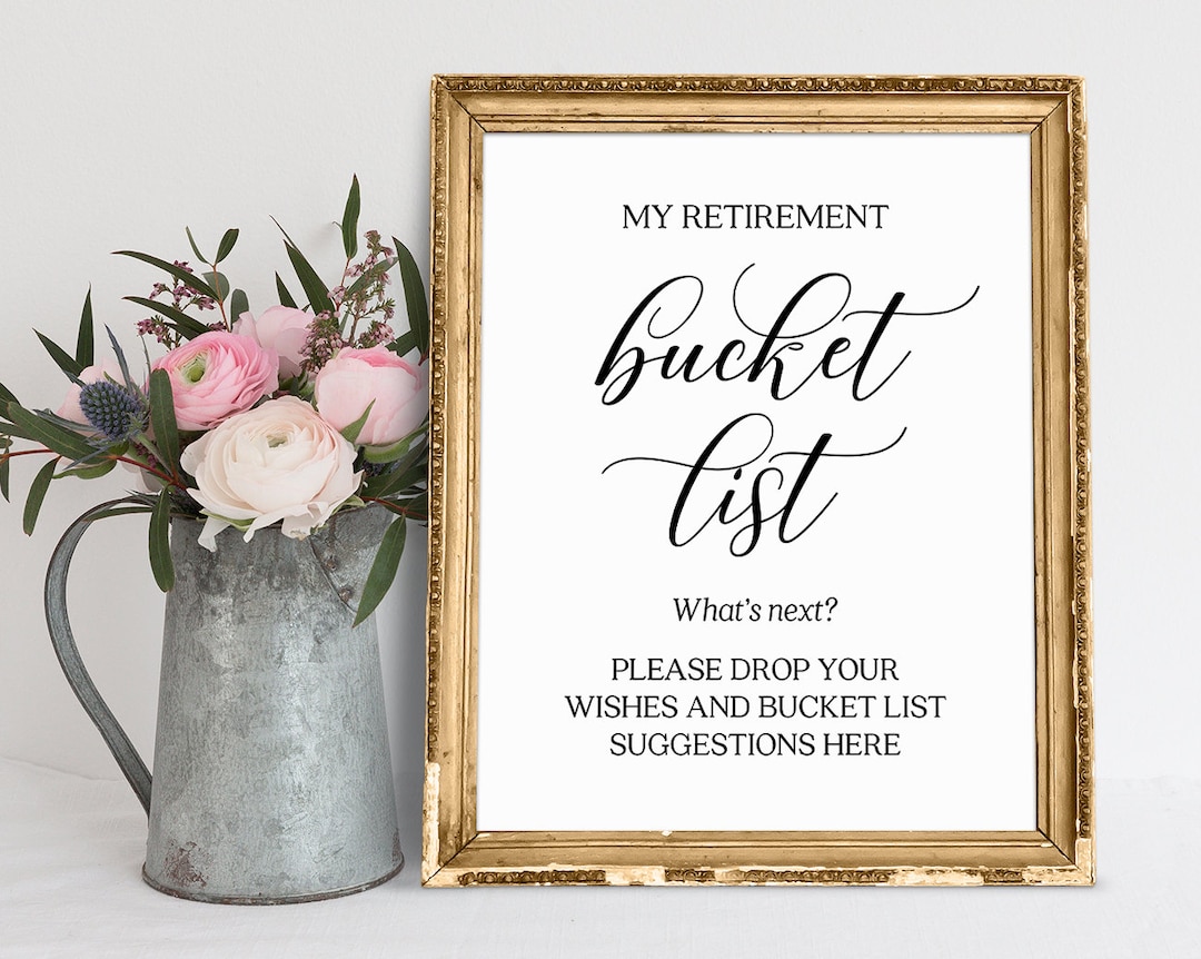 Retirement Bucket List, Retirement Bucket List Printable, Retirement ...