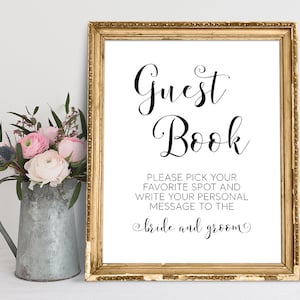 Wedding Guest Book Sign: Elegant Script (Digital Download)