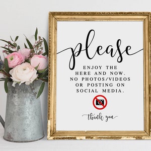 Unplugged Wedding Ceremony Sign: Modern Minimalist Printable (PDF & JPG)