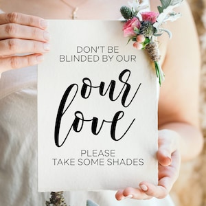 Sunglasses Wedding Sign: Modern Minimalist Reception Decor (Digital Download)