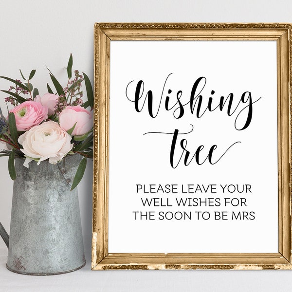 Wishing Tree Sign, Wedding Wishing Tree Sign, Bachelorette Guest Book Sign, Wedding Signs, Wedding Printables, Wishing Tree Guestbook Sign