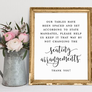 Social Distance Sign, Seating Arrangements Sign, Wedding Seating Sign, Wedding Signs, Social Distance Wedding Sign, Seat Sign For Wedding