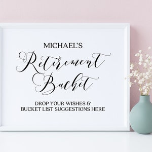 Personalisierte Bucket List Zeichen, Ruhestands Party Zeichen, Ruhestand Feier Zeichen, Personalisierte Bucket List Zeichen, Printbale