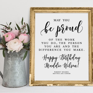 Personalized Birthday Gift Sign: Proud of You Printable (PDF & JPG)