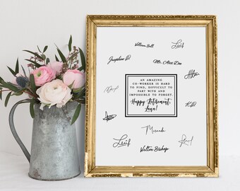 Personalized Retirement Party Sign: Minimalist Coworker Gift (PDF & JPG)