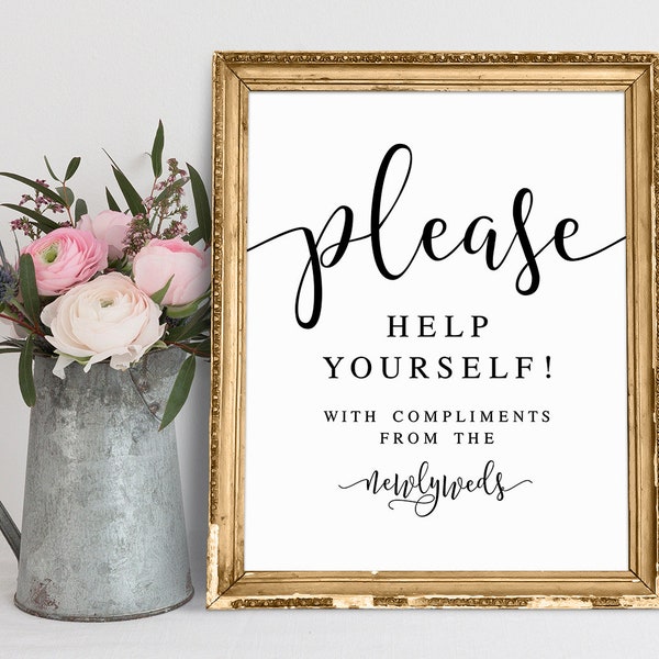 Please Help Yourself, Wedding Bathroom Sign, Bathroom Basket Sign, Wedding Reception Signs, Wedding Printables, Wedding Decor Sign Printable